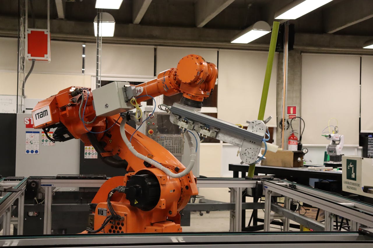 discover Industrial robotic arm in a Ciudad de México lab setting, showcasing automation technology.